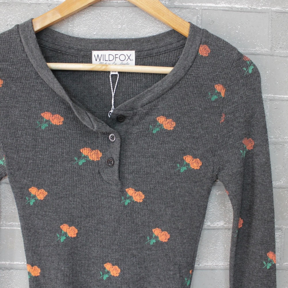 Wildfox Rose Ditsy Hallows Henley Bodysuit XS - Picture 4 of 7